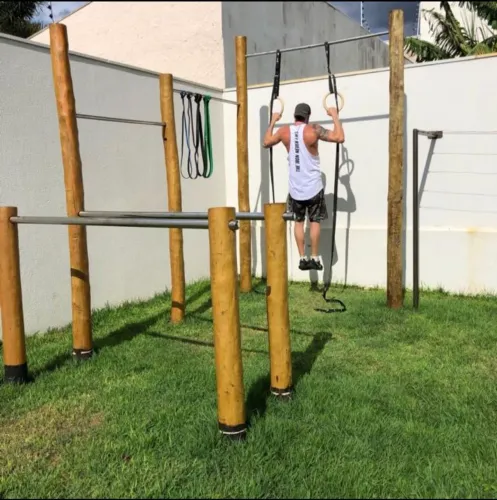 Estação completa de Calistenia - barras inox