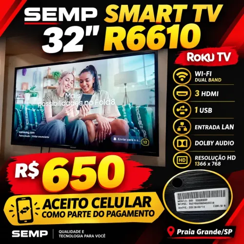Semp 32" Smart TV R6610 Oportunidade!!!