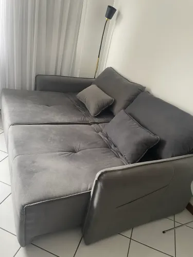Sofá cama casal 3 lugares veludo matrix celine