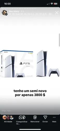 ps5 lacrado um controle mídia digital 826gb