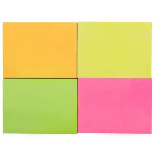 Bloco de Recado Autoadesivo 38 x 50 mm Pequeno 4 Cores Neon 200 folhas - Maxprint