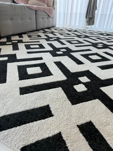 Tapete Asiatex Nerina 2x3m Preto e Bege