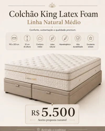 Cama king size box baú + colchão