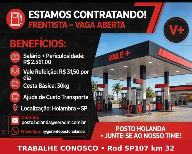 FRENTISTA HOLAMBRA/SP