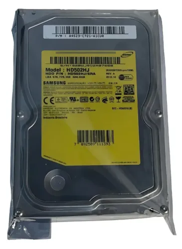Hd Samsung 500gb 7.2k 3,5 Sata Hd502hj/sra Hd502hj A4523-c721/a1cu0 @ Cor Prateado