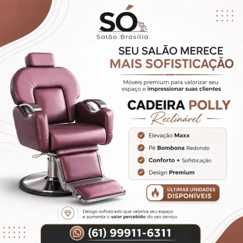 Cadeira Polly Reclinável Hidráulica para Salão