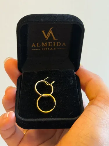 Argola ouro 18k com defesa
