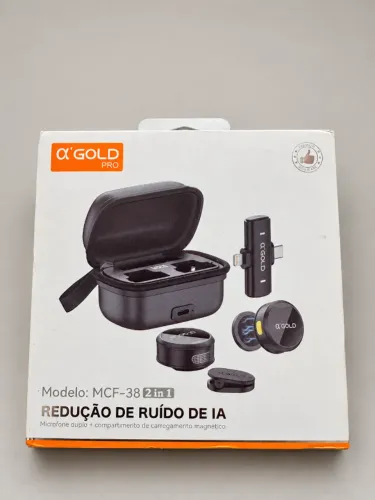 Kit microfones sem fio A'Gold Pro MCF-38 2 em 1