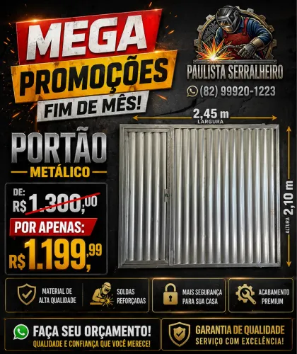 Portao de corre com social 