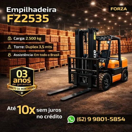 Empilhadeira robusta nova com 3 anos de garantia