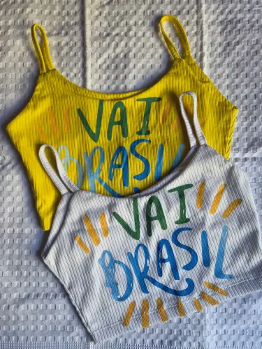 Kit 2 top cropped feminino copa do mundo brasil futebol