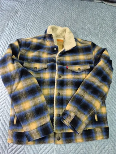 Levis levi's jaqueta em lâ trucker em sherpa tam. m