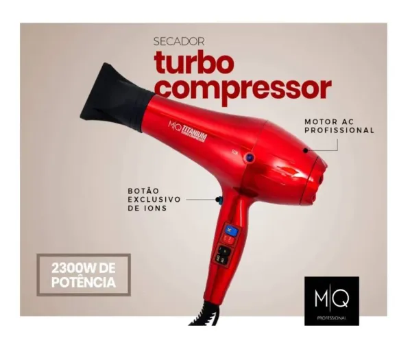 Secador Titanium Turbo Compressor Red Ferrari 2300w Mq<br>
