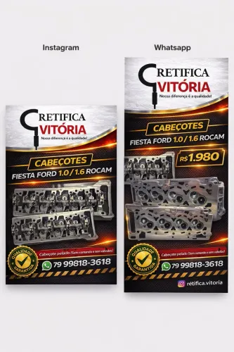 CABEÇOTE FIESTA FORD 1.0 / 1.6 ROCAM 1980 avista 