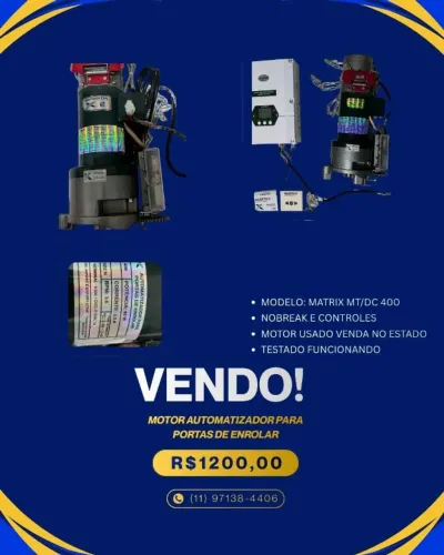MOTOR AUTOMATIZADOR PARA PORTA DE ENROLAR - MATRIX MTDC 400