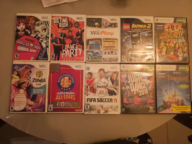 Coleção 10 jogos nintendo wii e Xbox