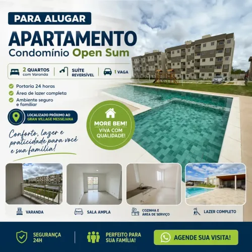Open Sum Imóvel para aluguel possui 45 metros quadrados com 2 quartos em Messejana -