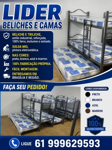 BELICHES, triliches e camas100% ferro . Sem colchões.