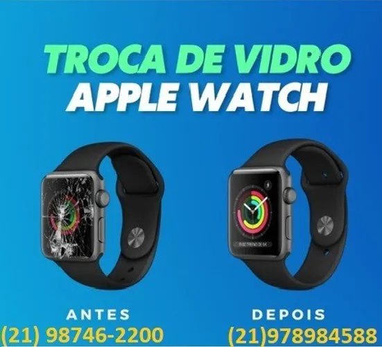 Troca do Vidro Apple Watch 1 38mm / 1 42mm  com garantia, melhor preço do Brasil