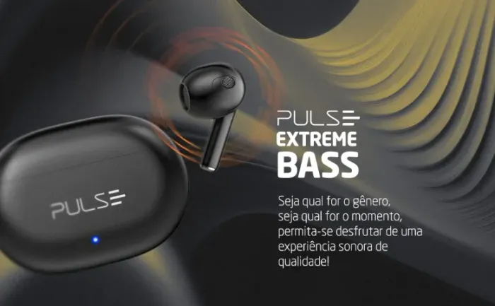 Earphone TWS Buds Touch Preto Bluetooth 5.3 Pulse - PH413