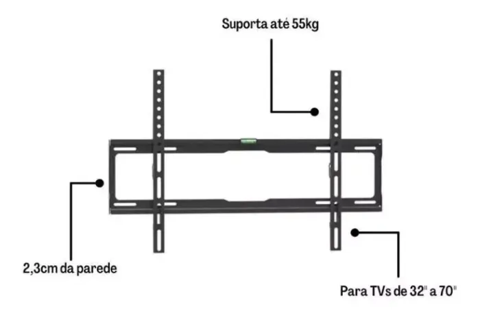 Suporte Tv Proeletronic Fixo Trilho 32-70