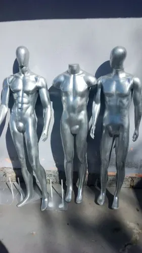 Mannequins de Corpo Inteiro - Prata - Ideal para Loja de Roupas