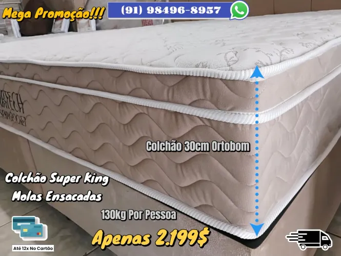 Colchão Super King Ortobom 30cm - Molas Ensacadas - Apenas 2.199$