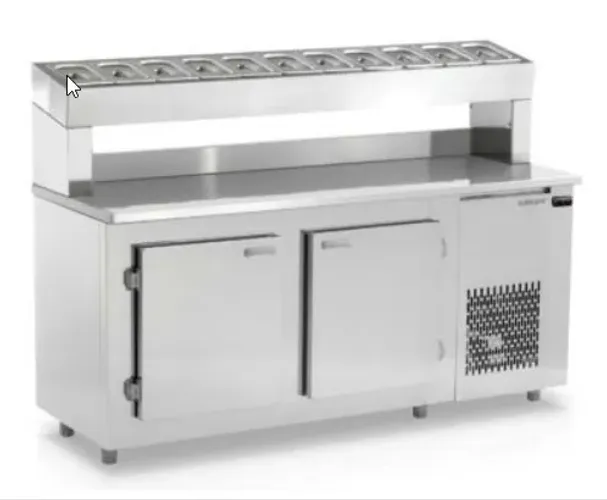 Balcão refrigerado condimentador