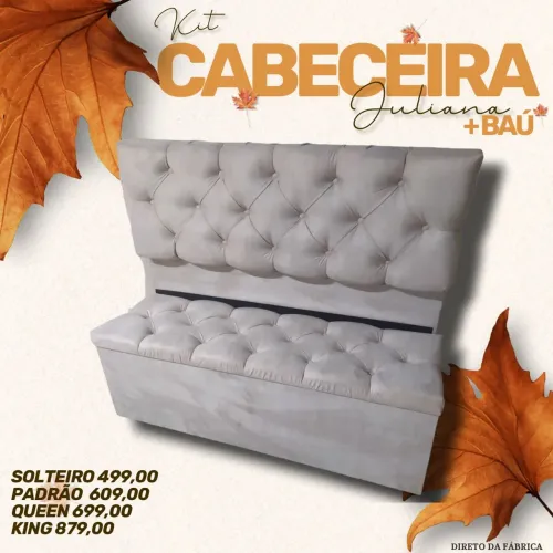 Kit Cabeceira + Baú MDF