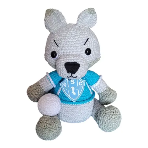 Lobo Amigurumi mascote personalizado clube Paysandu