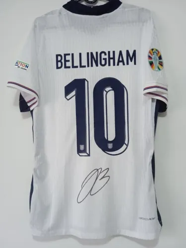 Camisa Inglaterra Euro 2024 #10 Bellingham Jogo Autografada Certificada