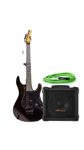 Guitarra Esp Ltd Sn-200fr Floyd - Black - Destro Blk + Cabo + Cubo