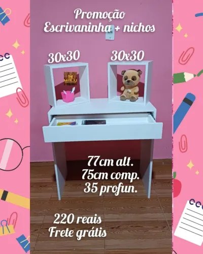 Escrivaninha com nichos - Promoção