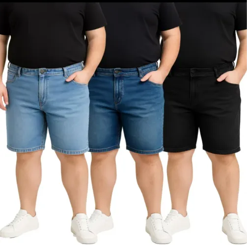 Kit 2 Bermudas Jeans Masculinas Plus Size