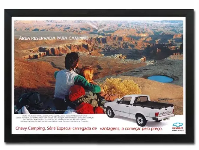 Chevy 500 Camping 1993 - Quadro decorativo com propaganda original de revista