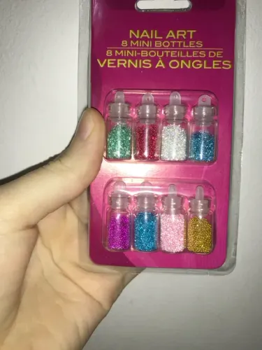 Kit de 8 Mini Frascos de Glitter para Unhas