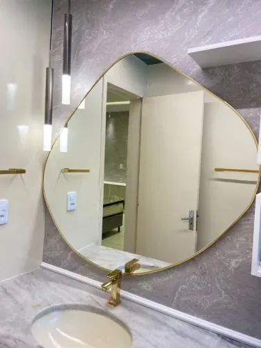 Espelho Decorativo Oval Dourado