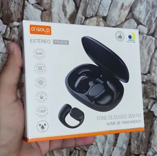 Fone de Ouvido Bluetooth 5.3 Esportivo Microfone Touch A'Gold FnB08