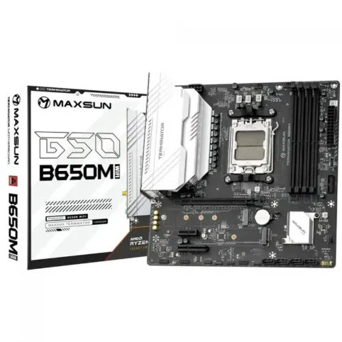 placa mae b650m wifi6 maxsun terminator am5 ddr5 nova lacrada com nota fiscal e garantia