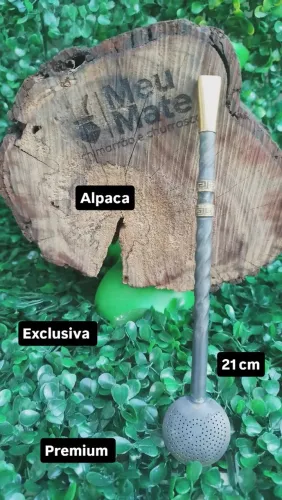 Bomba de Chimarrão em alpaca envelhecida