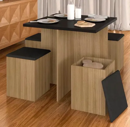 Mesa com banco de baú