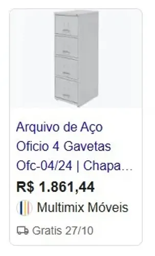 Desapego Arquivo de Aço 4 portas