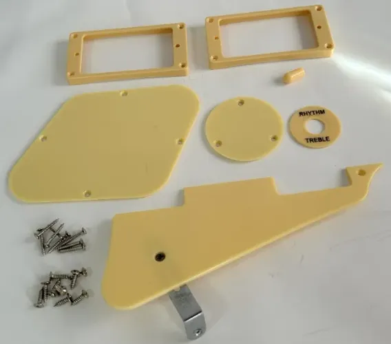 Les Paul Guitarra Elétrica Creme Hardware Escudo Capas Traseiras Anel Shelter