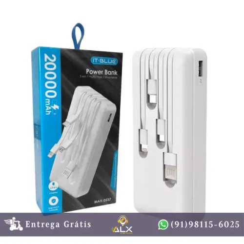 Carregador Portátil Powerbank 20.000mah Max-0537 - It-blue *ENTREGA GRÁTIS*