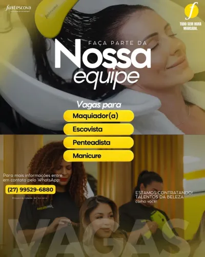 Vagas na Fast Escova - Maquiador(a), Escovista, Penteadista e Manicure