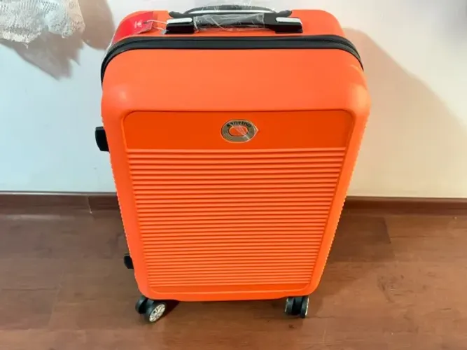 Mala de Viagem SANTINO Média 23kg 4 Rodas 360º com Segredo Antifurto Laranja - Nova