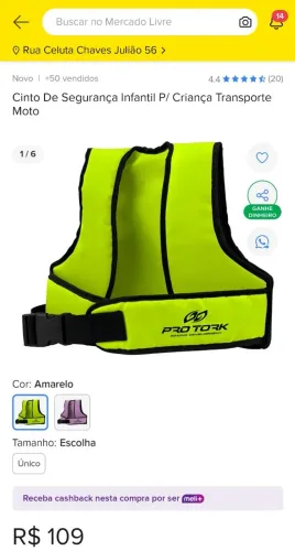 Cinto de segurança para criança, moto