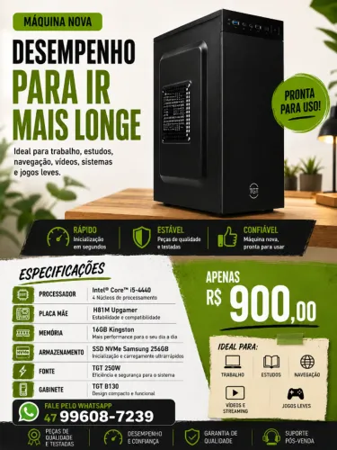 CPU I5 | 16GB | 256GB NVME (NOVO)