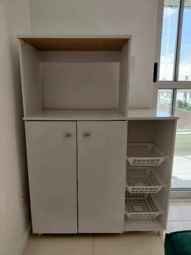 Armário 2 portas Multiuso para Forno ou Micro-ondas e Airfryer com Fruteira
