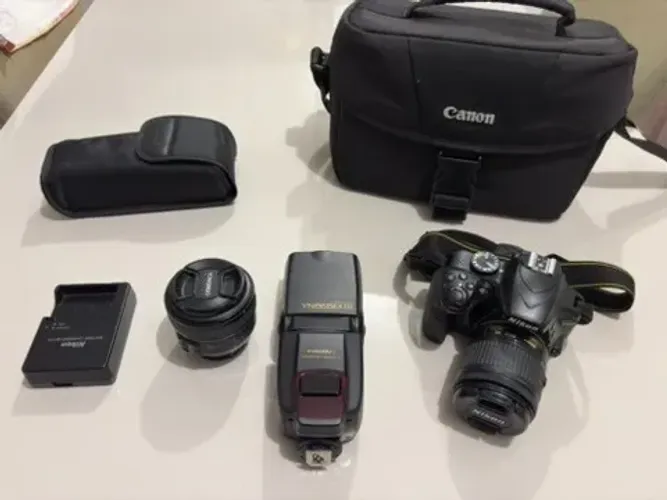 Kit Fotográfico Completo Nikon D3400 + Lente 50mm + Flash Yongnuo + Bolsa